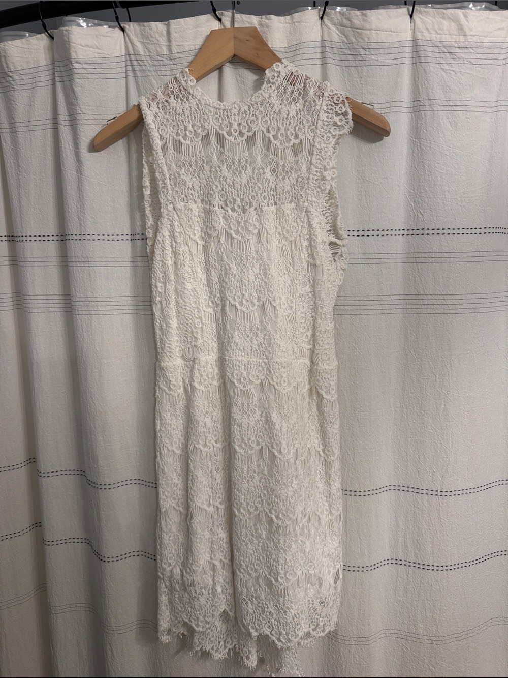 Free people Sleeveless Ivory Lace body on Dress - Elegant High Neck